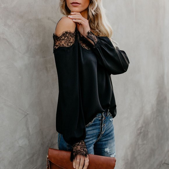 Long Sleeve Camisole Lace Blouse - Picture 4 of 4